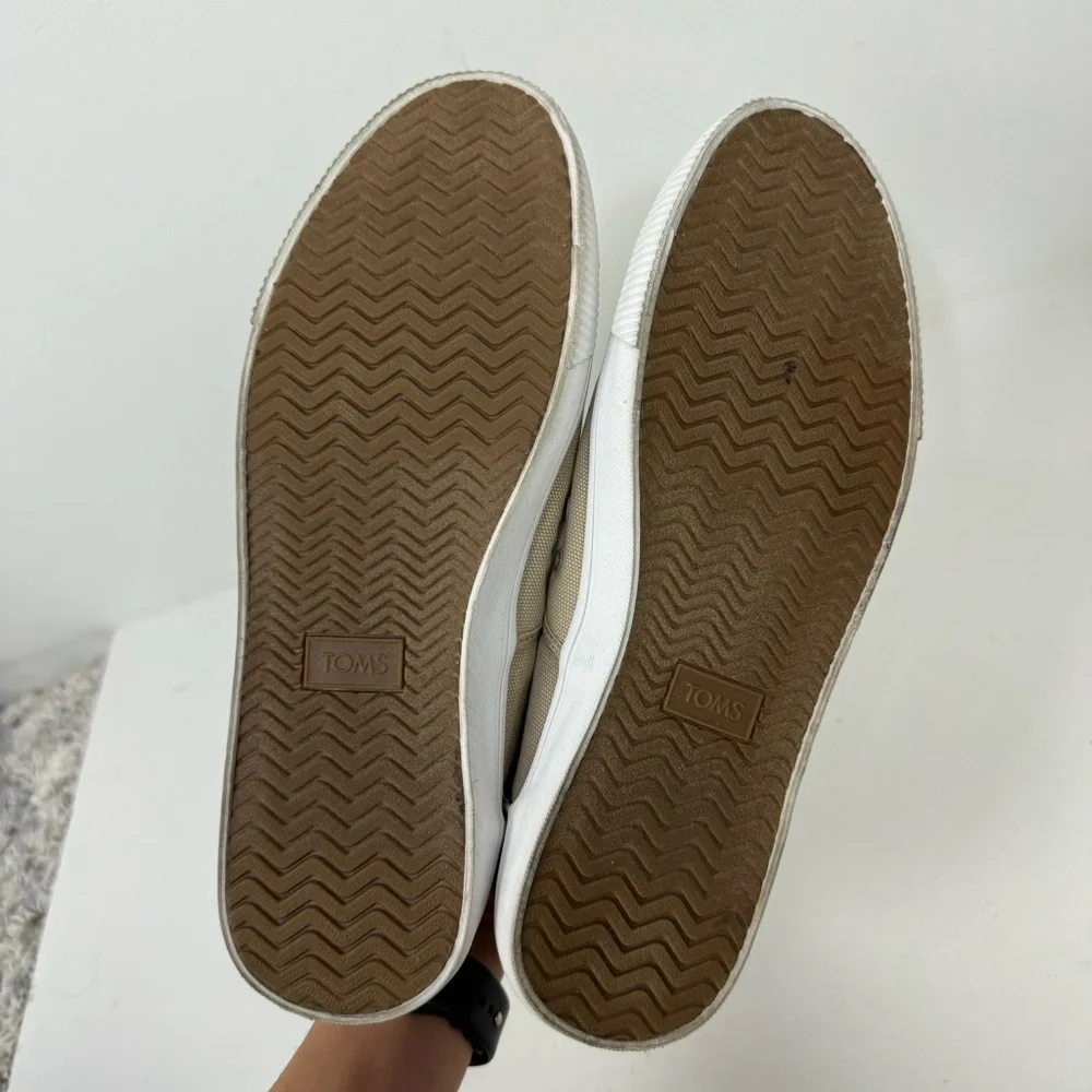 Toms Tan Slip On Flats Causal